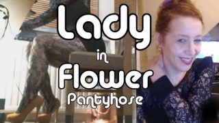 MistressOnline in flower pantyhose